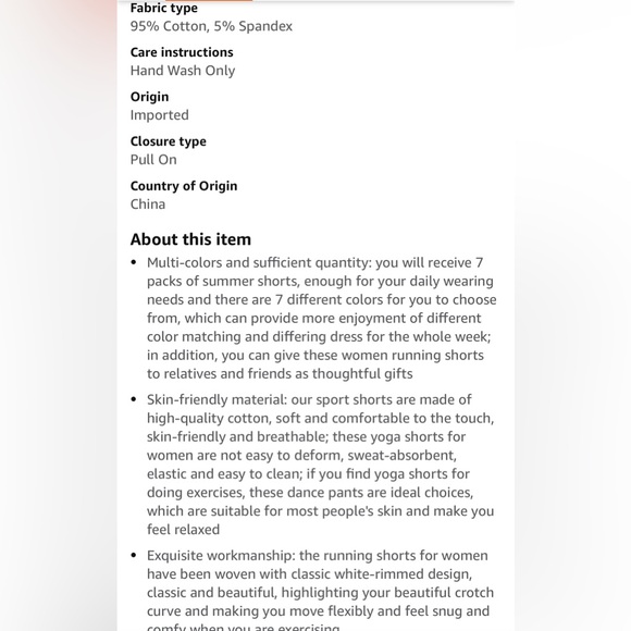 5 Pack Cotton Sports Shorts Summer Yoga Dance Breathable Workout Running Shorts - Picture 7 of 7